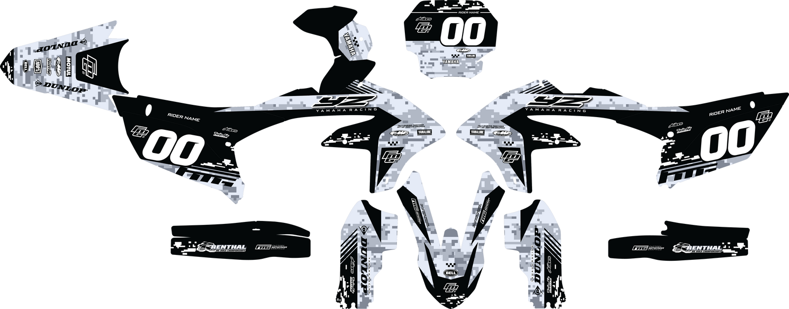 YAMAHA DIGITAL CAMOUFLAGE MG 00 GRAPHICS KIT.