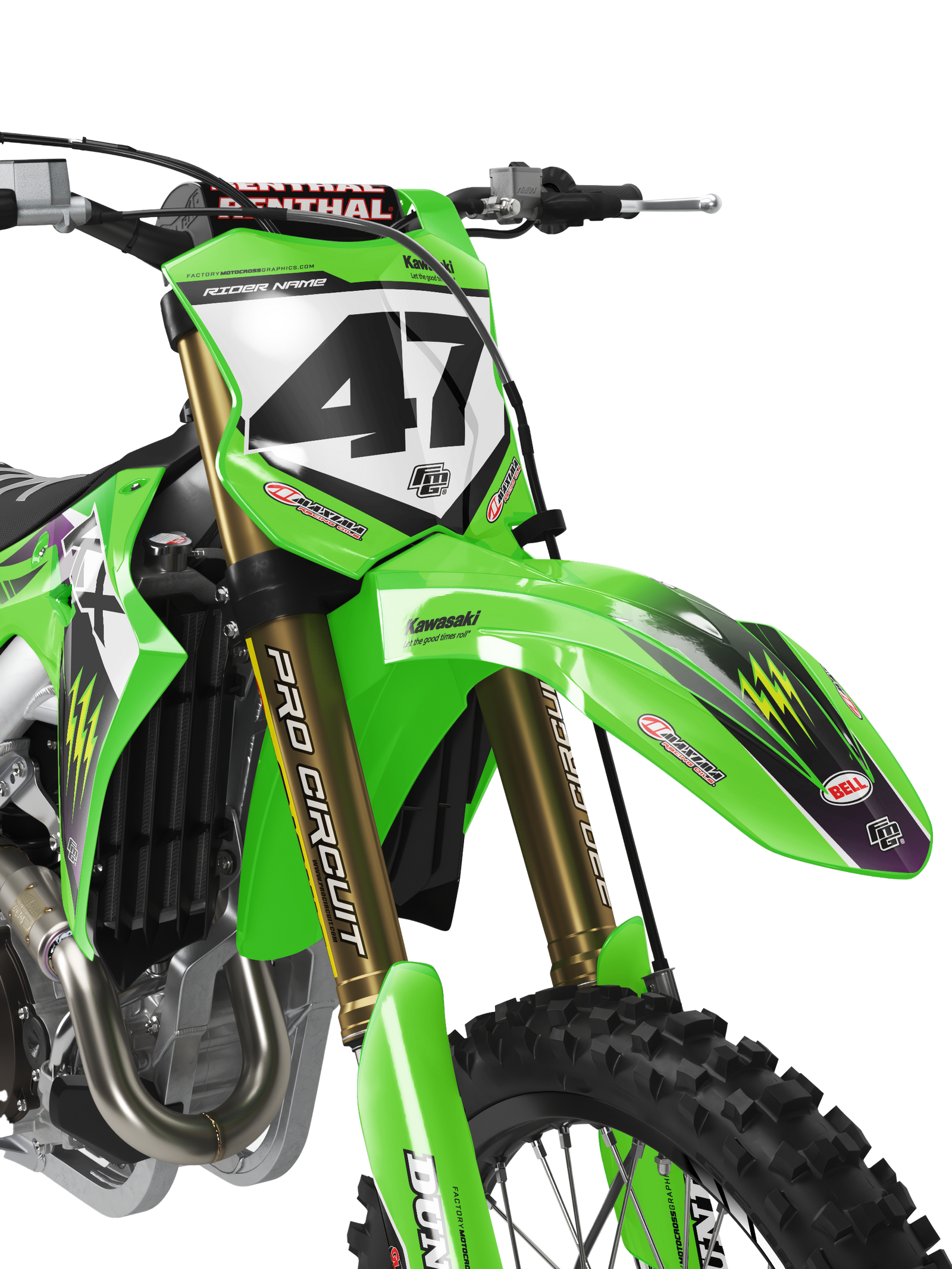 FACTORY KAWASAKI GRAPHICS LK EDITION BLACK & GREEN TEAM GRAPHICS KIT