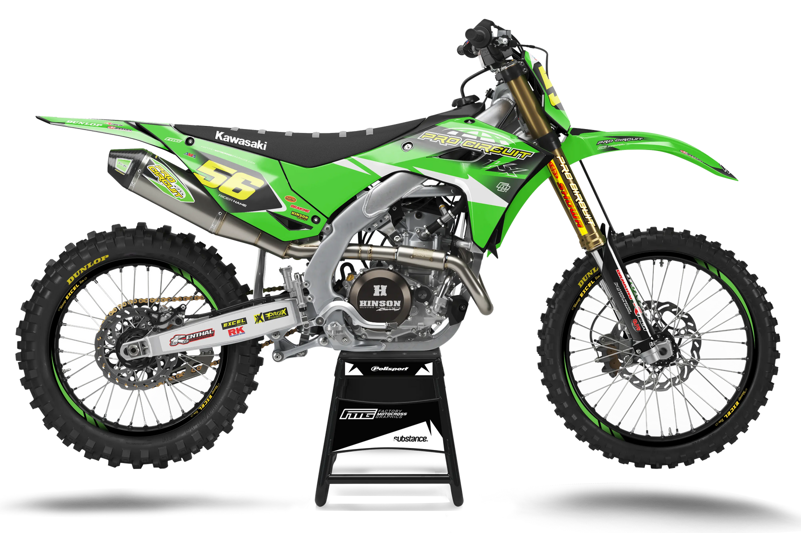 KAWASAKI ProCircuit Green Team GRAPHICS KIT