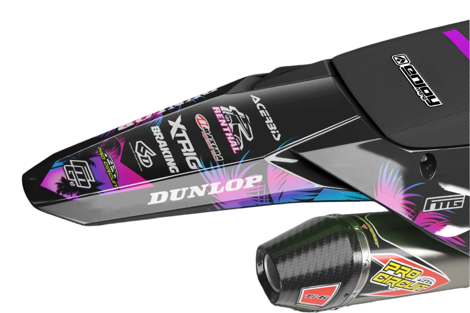 Kawasaki Black Palm Graphics Kit