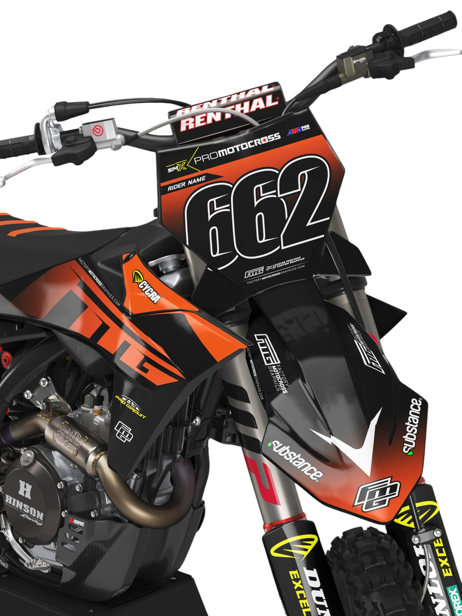 Fits KTM Team Black Graphics Kit.