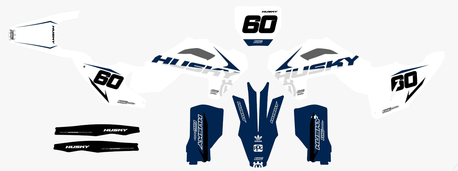 Husqvarna Carbon Strike White Graphics Kit
