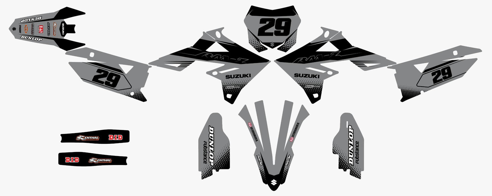 Suzuki Grey Graphics Kit