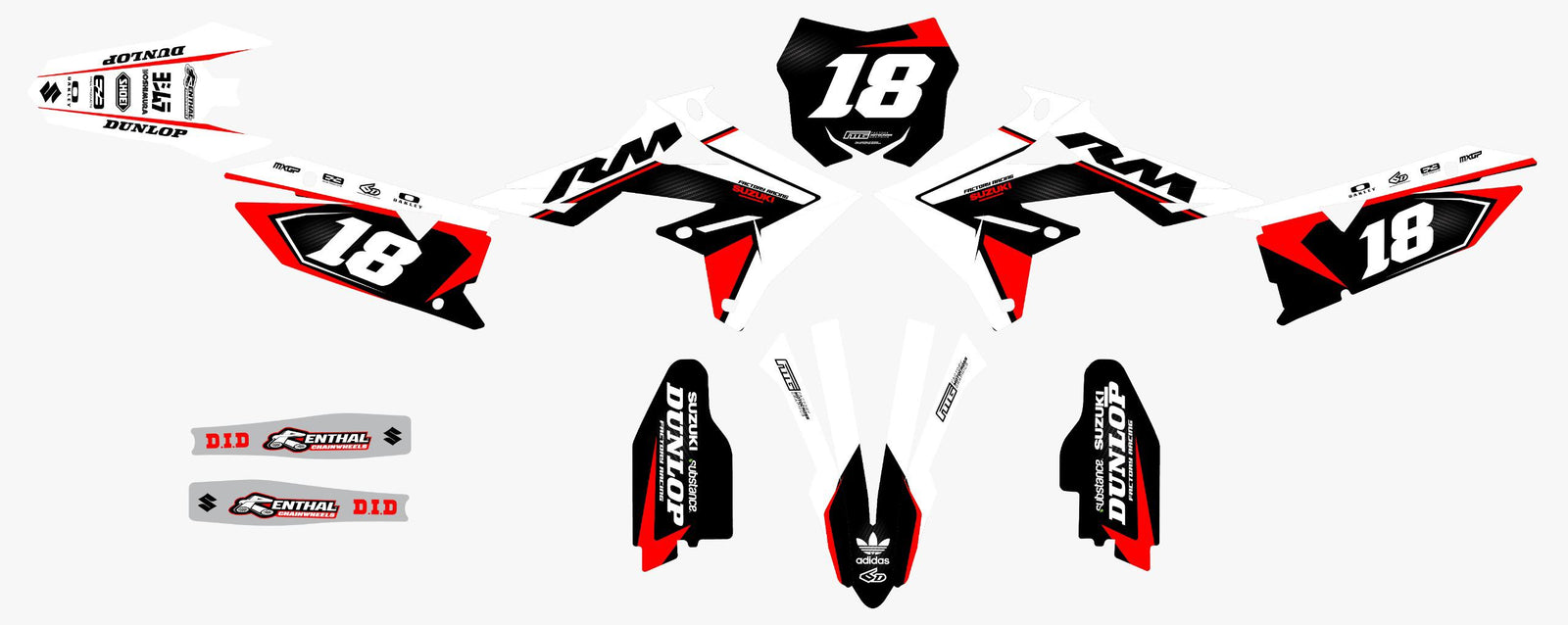 Suzuki Black RM Graphics Kit