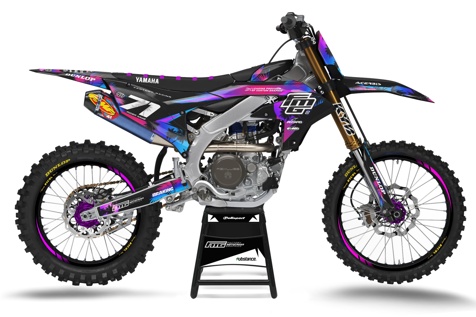 Yamaha YZ YZF Black Palm Graphics Kit