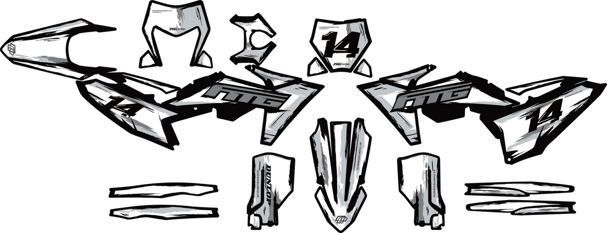 Fits KTM TOON BLACK &amp; WHITE GRAPHICS KIT