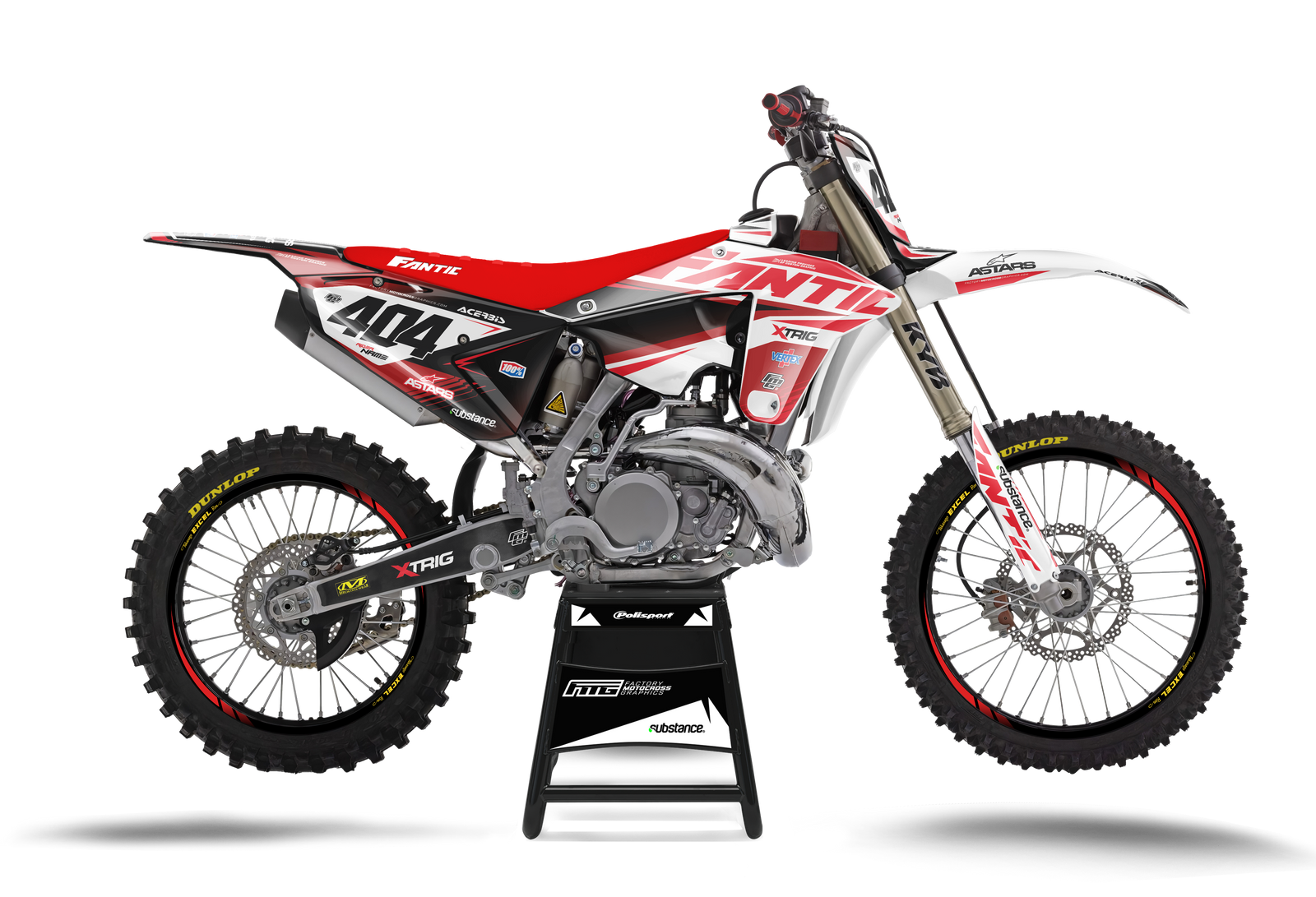 Fantic Cyber Red Factory Graphics Kit