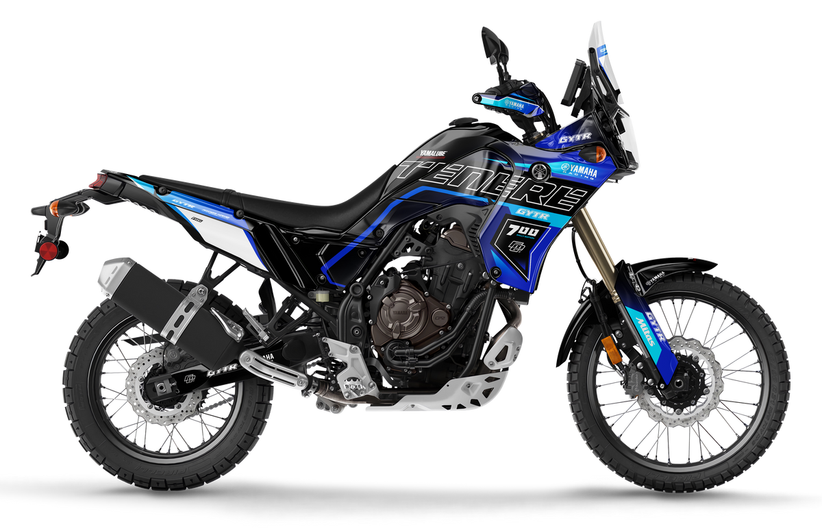 Yamaha Black &amp; Blue Rally Graphics Tenere 700 Graphics Kit