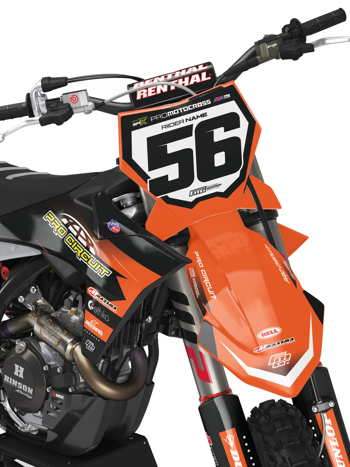 PROCIRCUIT  BLACK &amp; Orange  TEAM GRAPHICS KIT.