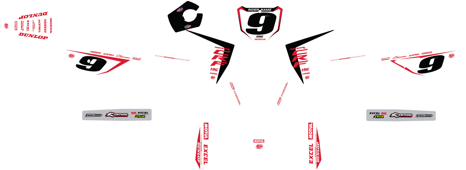 Honda Anniversary white Factory EDITION  GRAPHICS KIT