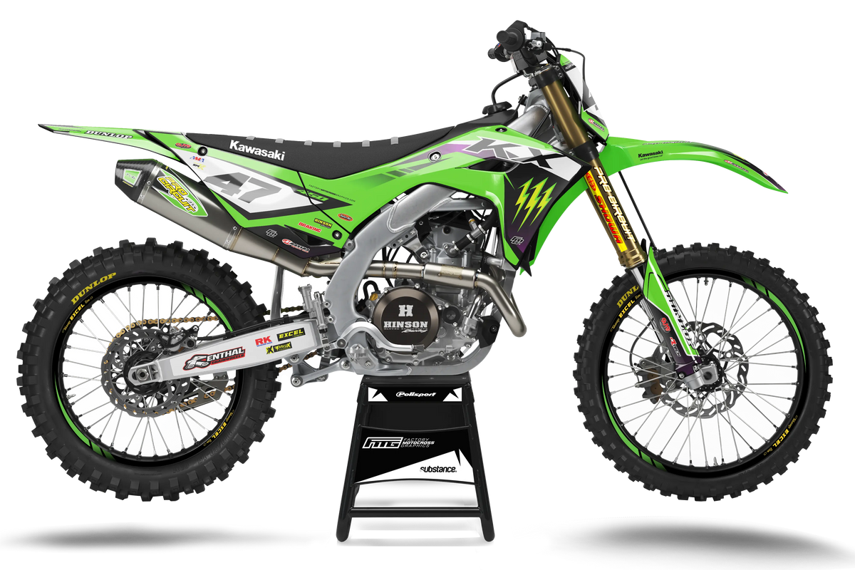 FACTORY KAWASAKI GRAPHICS LK EDITION BLACK &amp; GREEN TEAM GRAPHICS KIT