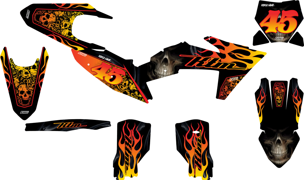 Fits KTM Sculls Flames &amp; Thunder Graphics Kit.