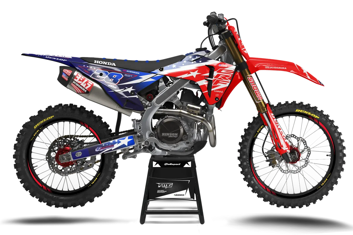 Honda CRF/CR USA Flag Graphics Kit