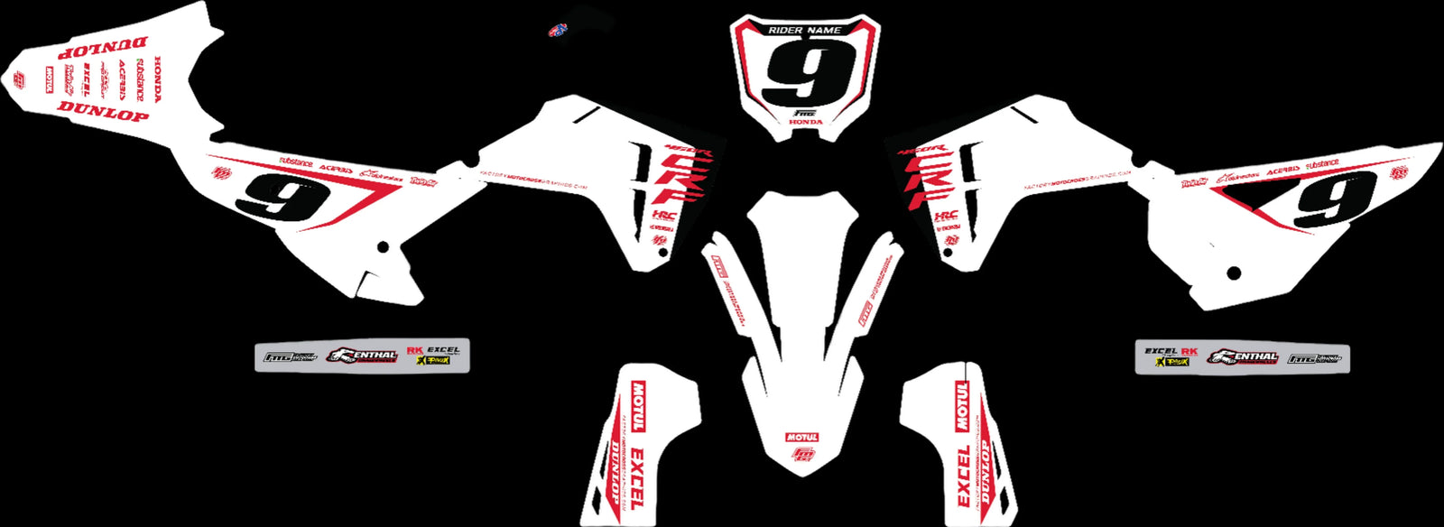 Honda Chrome Anniversary white Factory EDITION GRAPHICS KIT