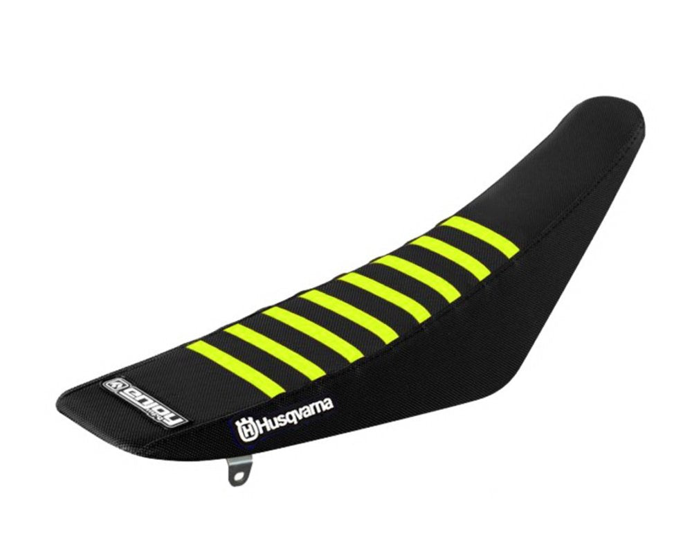 Enjoy Husqvarna Black Neon Ribbed Seat Cover