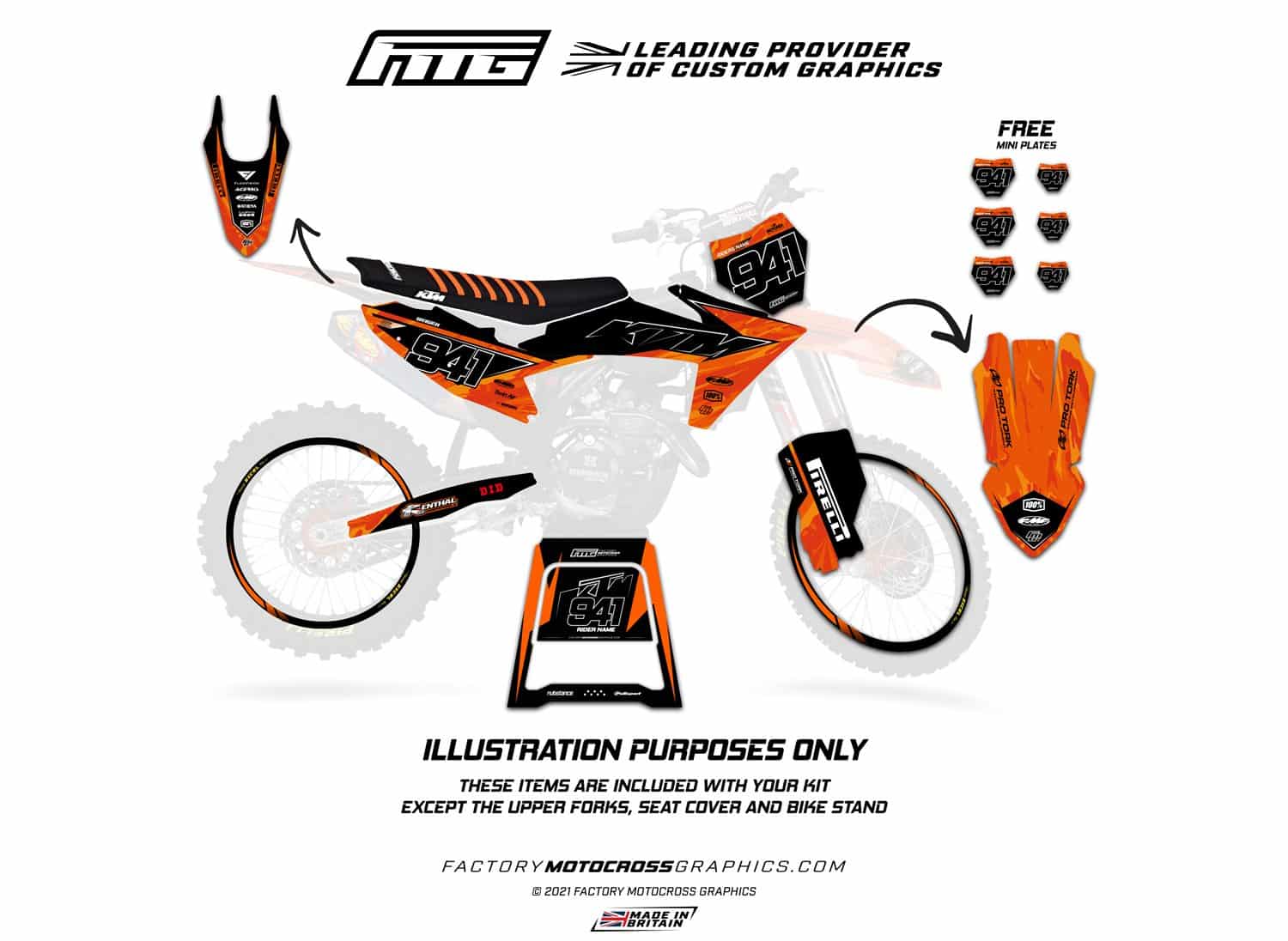 Fits KTM SX / SXF Volta White Graphics Kit