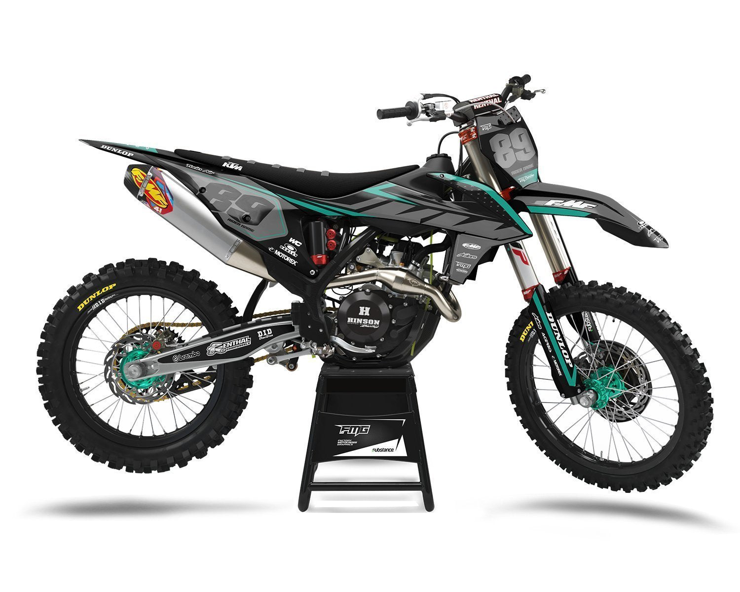 Black Carbon Grey Fits KTM Graphics