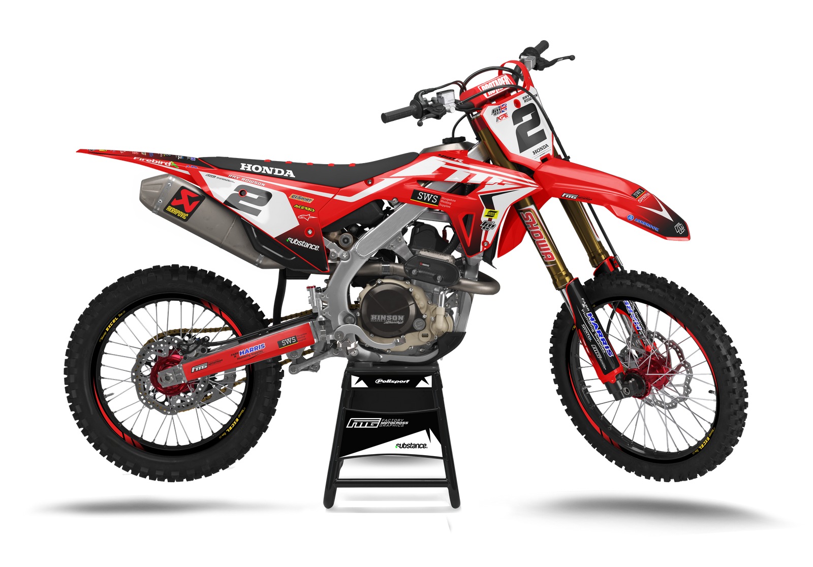 Honda CRF/CR Hybrid Red Factory Graphics Kit