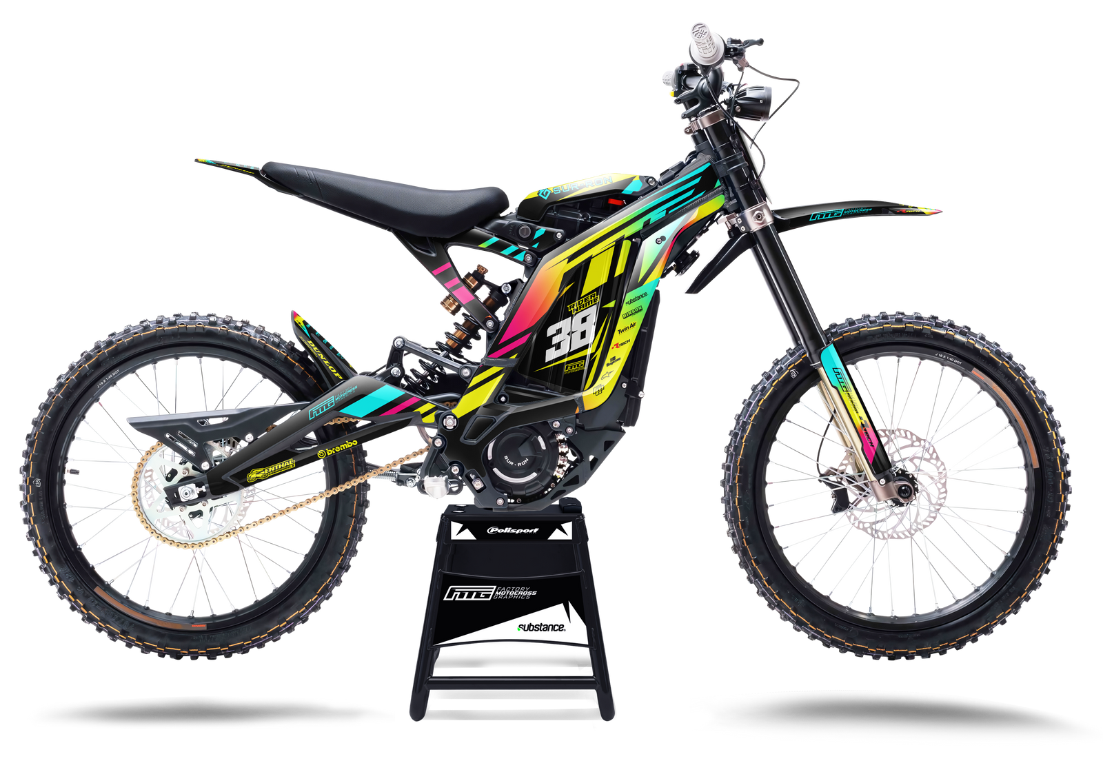 Surron Hybrid Rainbow Factory Graphics Kit