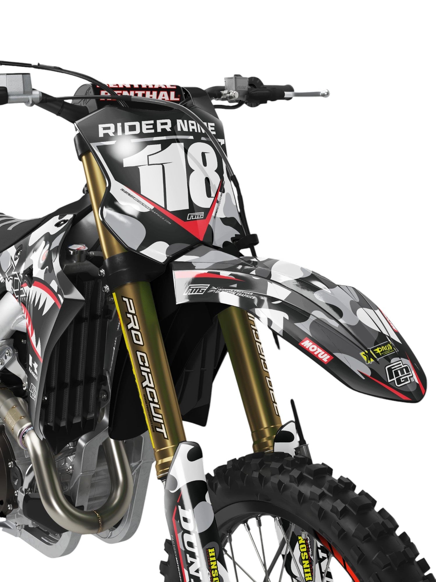 KAWASAKI Shark Mouth CAMOUFLAGE  GRAPHICS KIT.