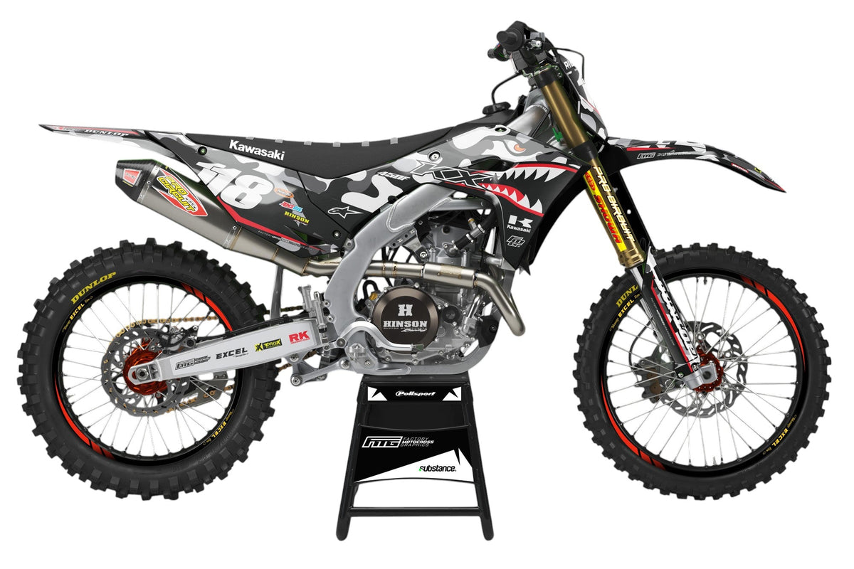 KAWASAKI Shark Mouth CAMOUFLAGE  GRAPHICS KIT.