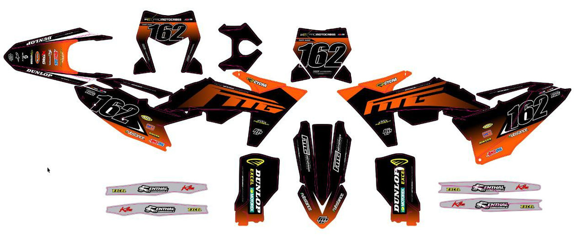 Fits KTM Team Black Graphics Kit.