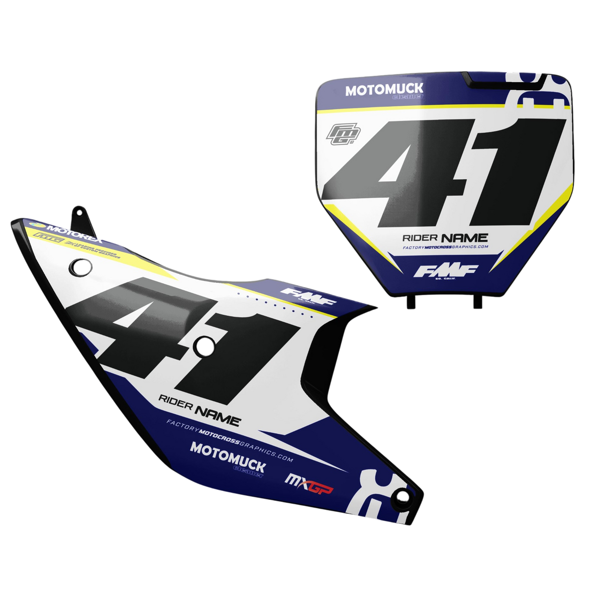 HUSQVARNA TC / FE MXGP White &amp; Blue Backgrounds Factory Motocross Graphics